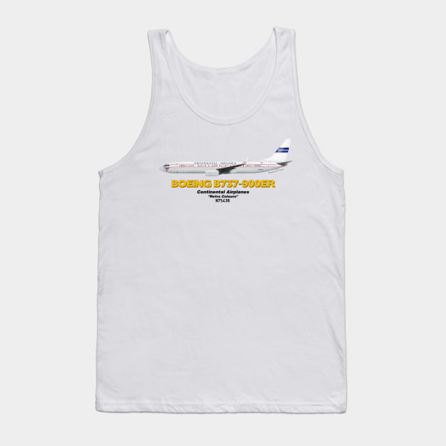 Boeing B737-900ER - Continental Airlines "Retro Colours" Tank Top by TheArtofFlying